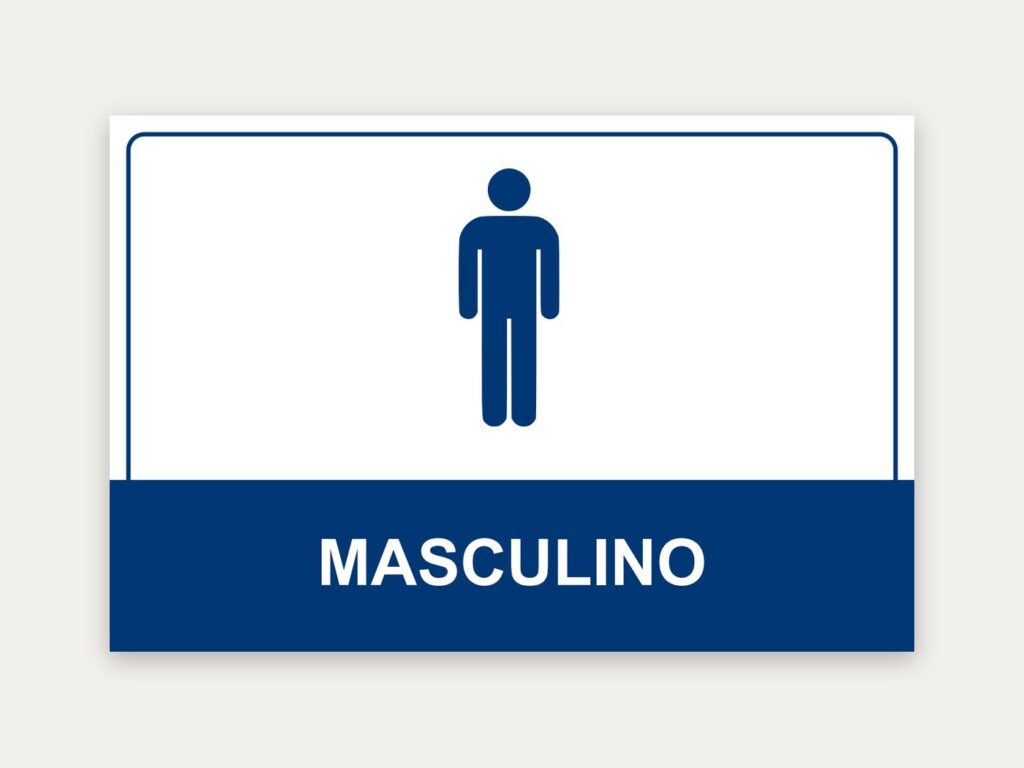 Placa Banheiro masculino, 30 x 20 cm