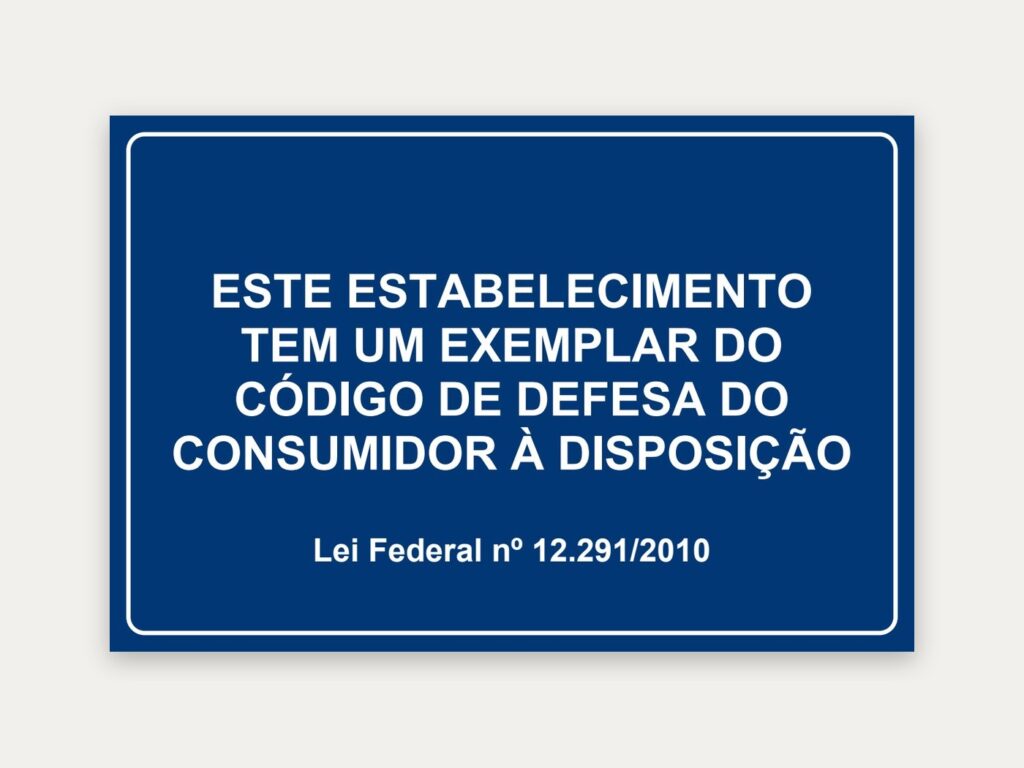 Placa Código de Defesa do Consumidor, 30 x 20 cm