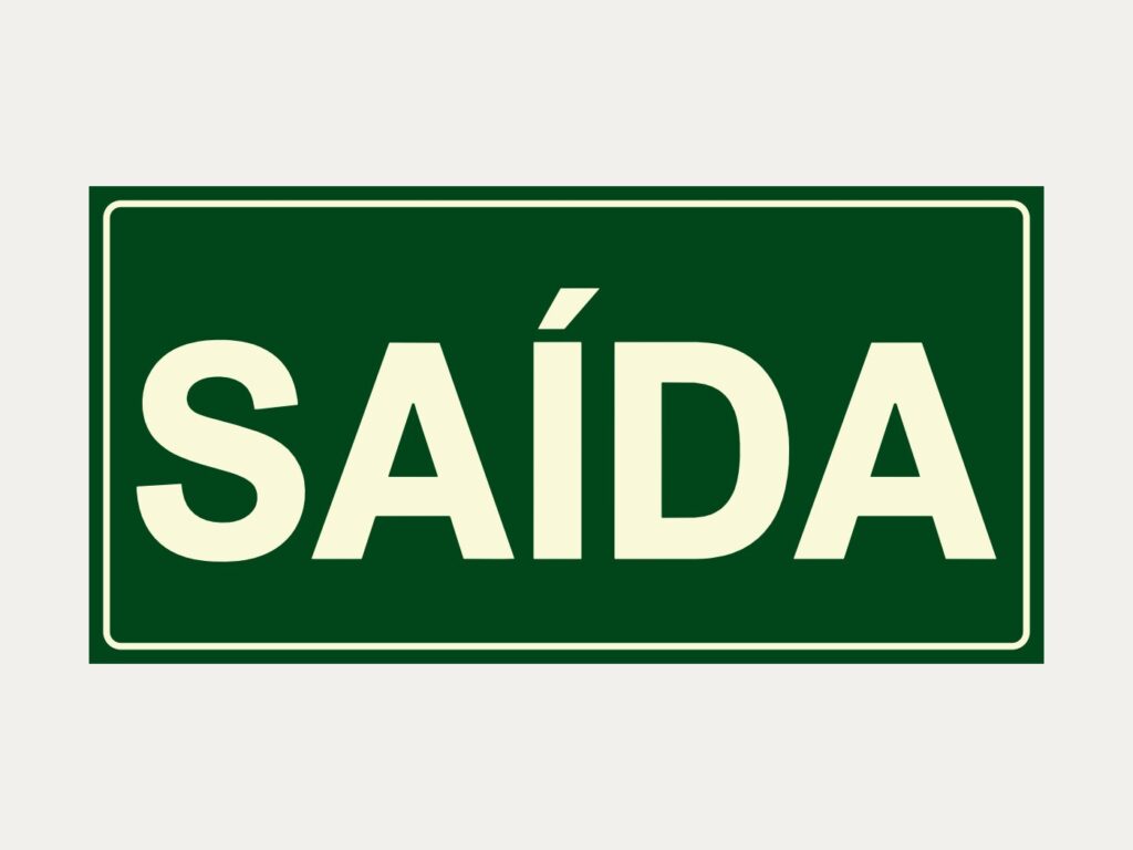 Placa fotoluminescente S12 – Saída, 10 x 20 cm