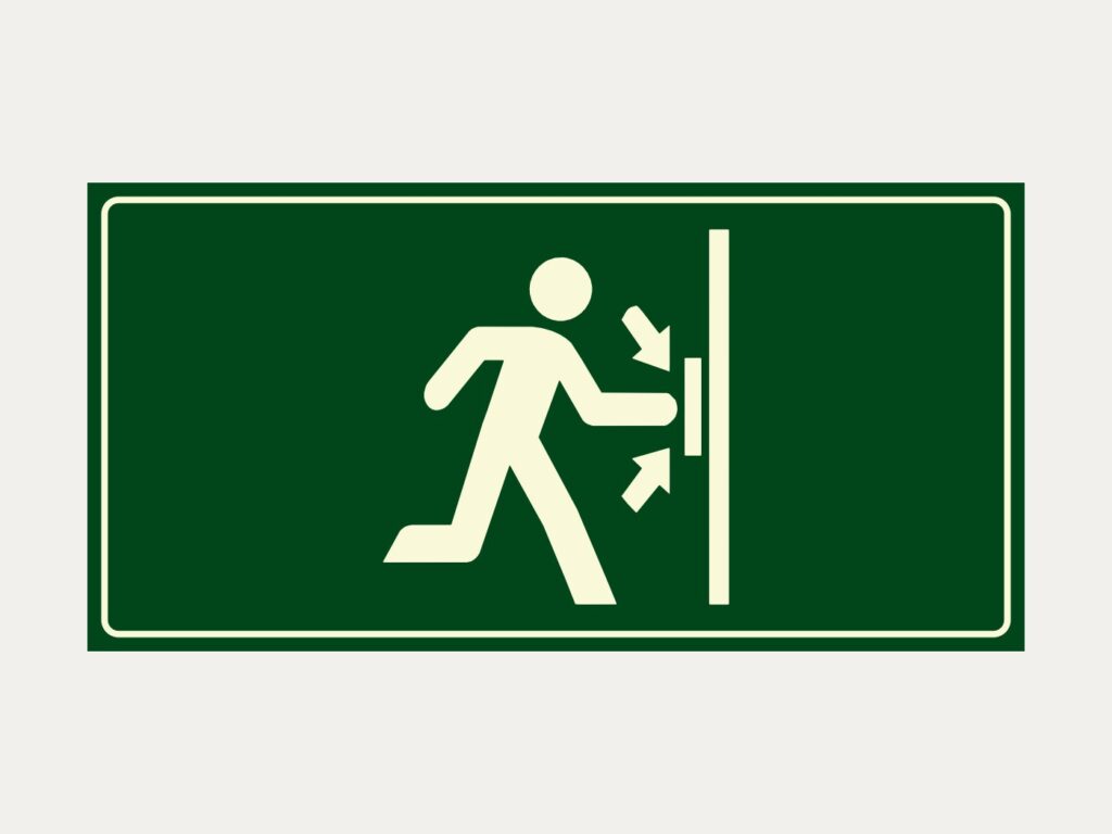 Placa fotoluminescente S19 – Barra antipânico, 10 x 20 cm