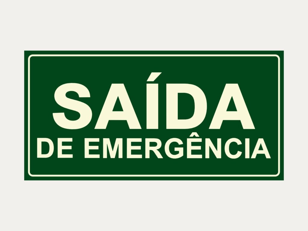 Placa fotoluminescente Saída de Emergência, 10 x 20 cm