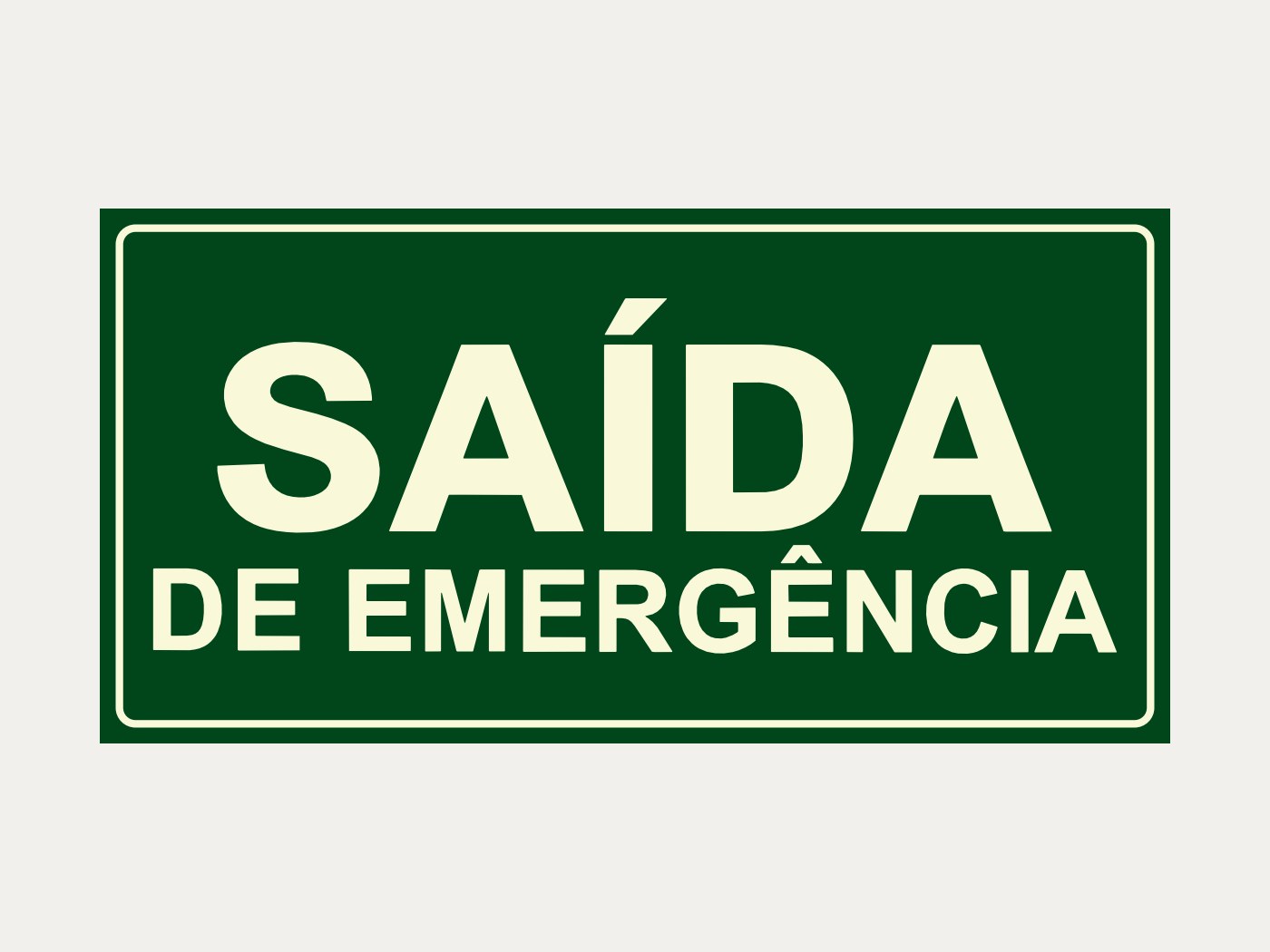 Placa fotoluminescente Saída de Emergência, 10 x 20 cm