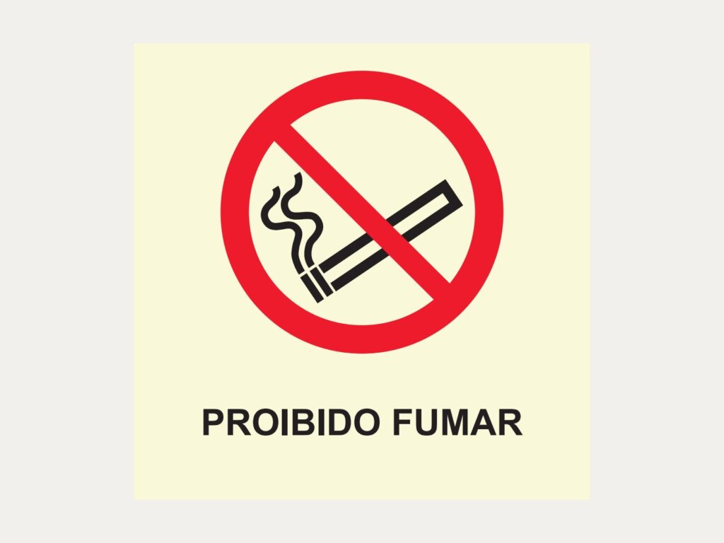 Placa P1 – Proibido fumar, 20 x 20 cm