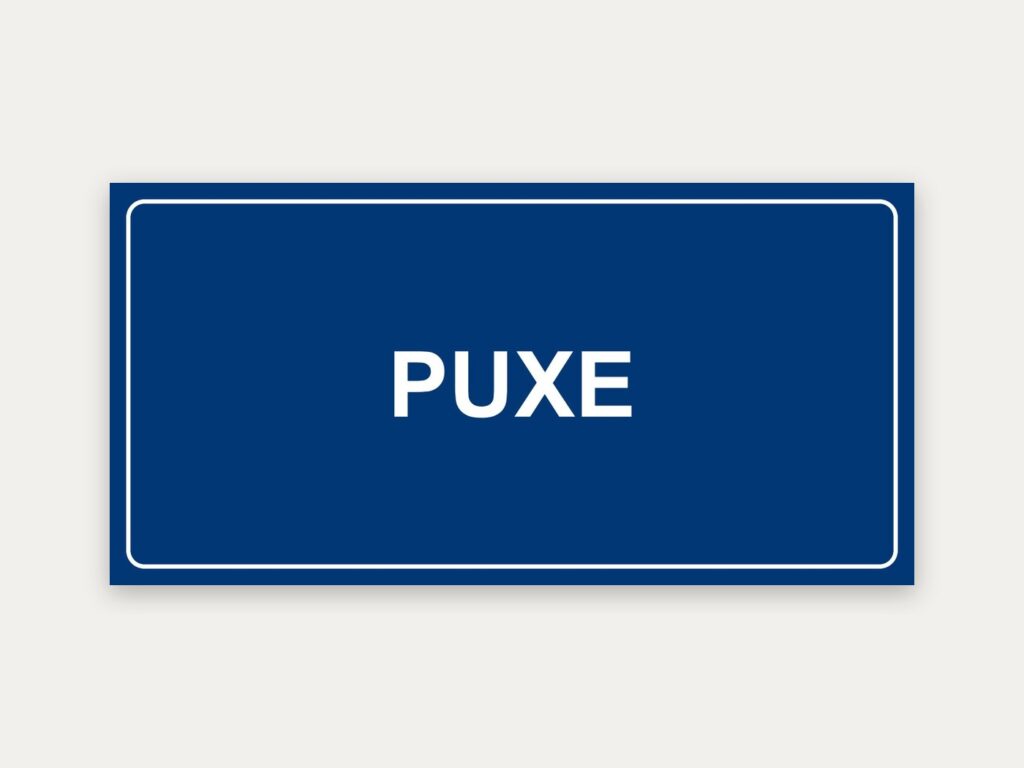 Placa Puxe, 20 x 10 cm