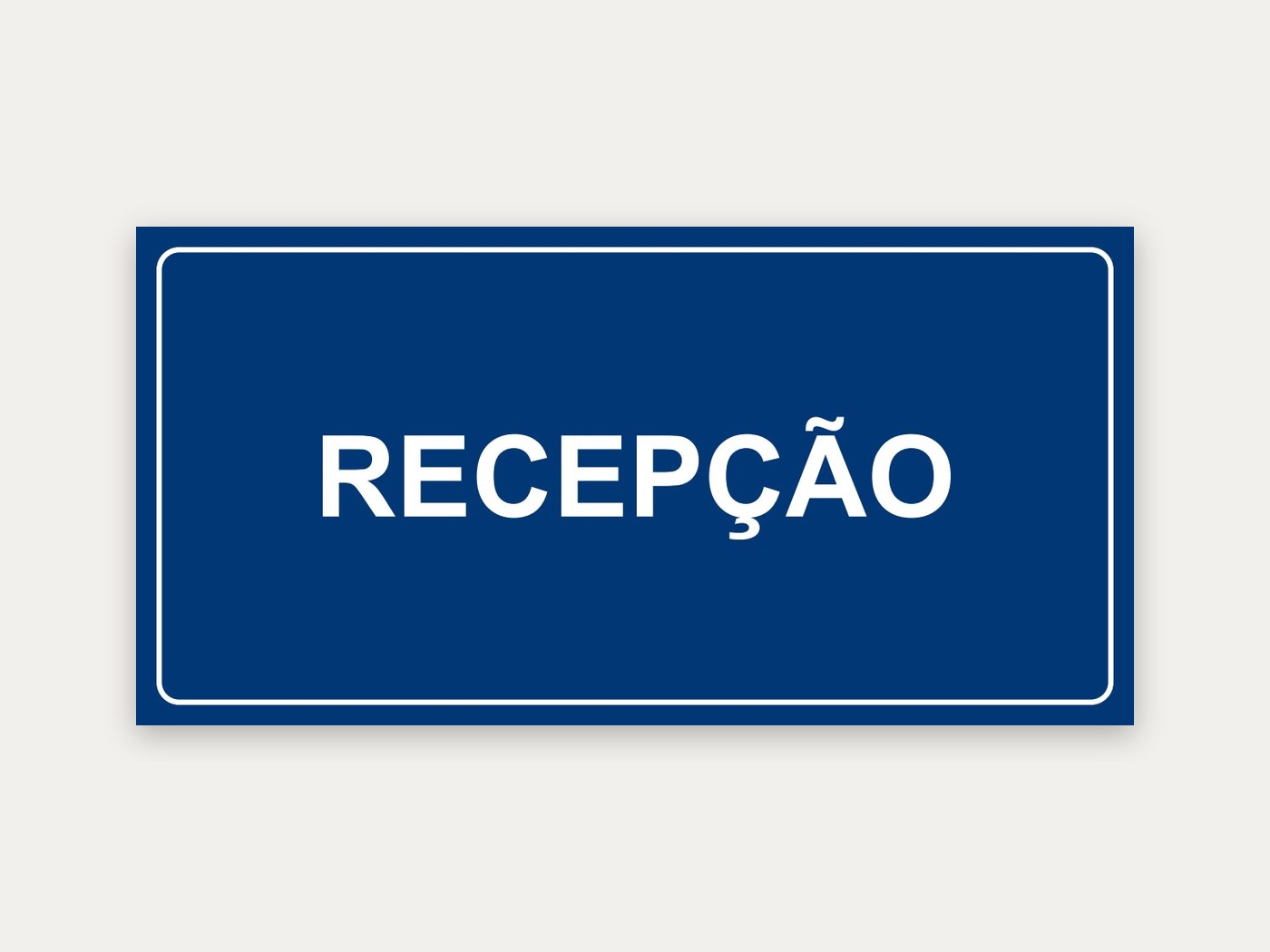 Placa Recepção, 20 x 10 cm