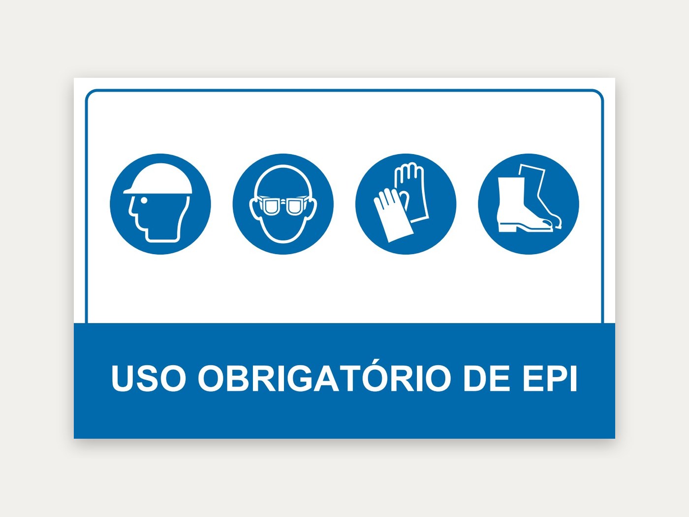 Placa Uso obrigatório de EPI, 30 x 20 cm