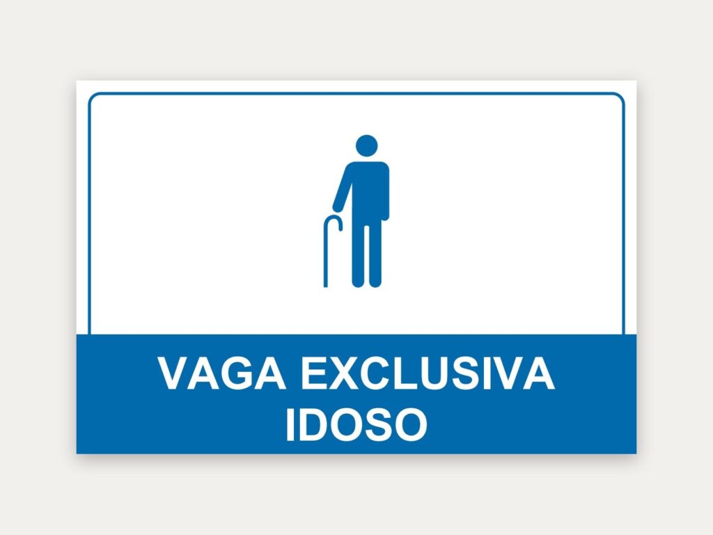 Placa Vaga exclusiva – idoso, 30 x 20 cm